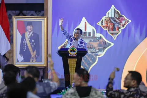 Gubernur Jawa Tengah Ahmad Luthfi saat menghadiri puncak perayaan Hari Ekonomi Kreatif Nasional (Hekrafnas) di gedung Gradhika Bhakti Praja, Jumat (31/10/2025) malam. Foto: dokumentasi