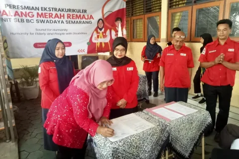 Peresmian PMR sebagai program ekstrakurikuler di SLB BC Swadaya, Jum'at (8/5/2026). Foto: dokumentasi