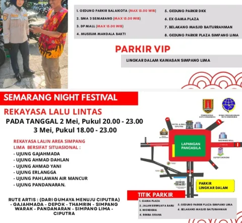 Pemkot Semarang lakukan pengalihan arus dalam rangka mendukung kelancaran pelaksanaan Semarang Night Carnival (SNC) 2026. (dok Pemkot Semarang)