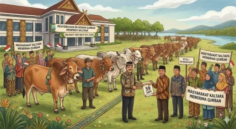 Pemprov Kaltara Salurkan 59 Sapi Kurban 1447 Hijriah Hasil Konversi, Menurun dari Tahun Sebelumnya 106 Ekor