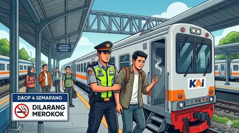 KAI Daop 4 Semarang Tegas, Penumpang Merokok di Kereta Akan Diturunkan