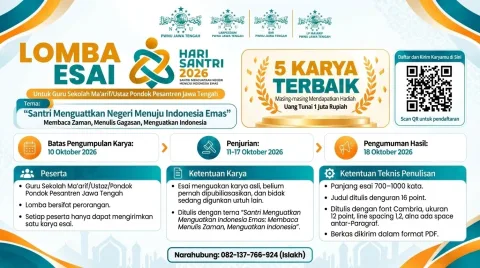 HSN 2026 PWNU Jateng Gelar Lomba Menulis, Hadiah Rp1 Juta, Cek Link Berikut
