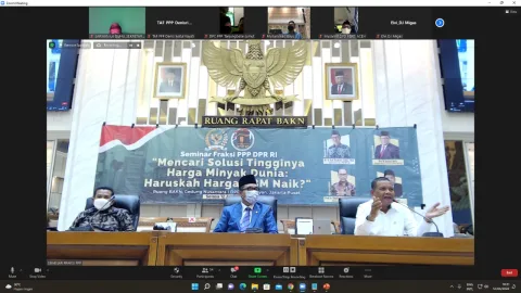 Seminar Fraksi PPP DPR RI dengan tema "Mencari Solusi Tingginya Harga Minyak Dunia: Haruskah Harga BBM Naik?" di Gedung Nusantara I, Senayan, Jakarta Pusat, Selasa (12/4/2022). dok pribadi/Muhammad Idris/LINGKAR.CO