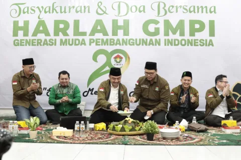 Prosesi Harlah Ke-29 Gerakan Muda Pembangunan Indonesia (GMPI) di Jakarta, Selasa (19/10/2022). IDRIS/LINGKAR.CO