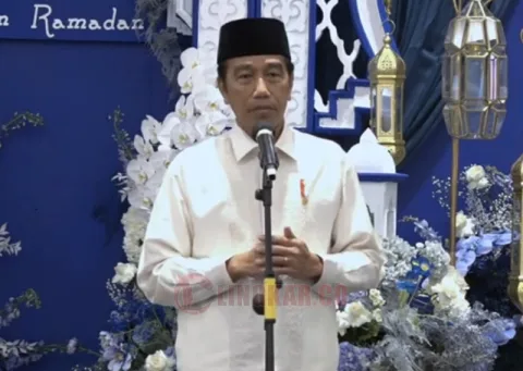 Presiden Jokowi, dalam acara Silaturahmi Ramadan Bersama Presiden RI, di Kantor DPP PAN, Jakarta, Minggu (2/4/2023). Foto: Tangkap layar Youtube