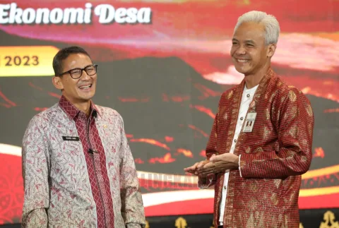 Ganjar Pranowo dan Sandiaga Uno menjadi pembicara TPKAD se Jateng di Hotel Gumaya Semarang/Foto: Alan Henry