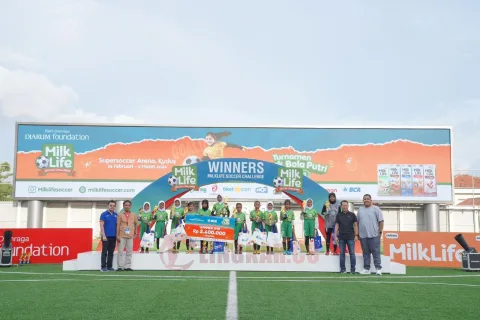 SDN Jambean 02 Pati raih gelar juara U10 MilkLife Soccer Challenge Kudus Series 1 2024. Foto: Dokumentasi.