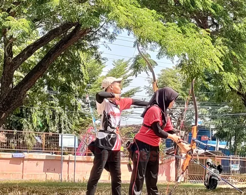 Cabor panahan sedang latihan untuk persiapan POPDA Jateng 2024. Foto: Humas for Lingkar.co
