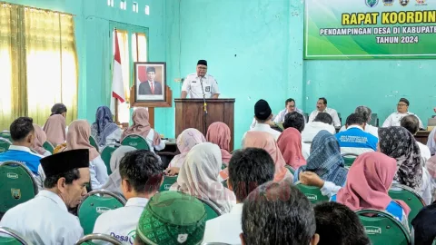 rapat koordinasi pendamping desa di Gedung Hijau komplek Rumah DInas Wakil Bupati, Rabu (29/5/2024).