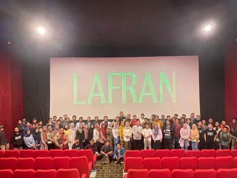 HMI-KAHMI Pati nobar Film Lafran di Bioskop New Star Cineplex Ultima Pati, Minggu (23/6/2024). Foto: Miftahus Salam