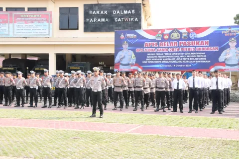 Apel Gelar Pasukan di Mapolres setempat, Senin (14/10/2024). Foto: Istimewa.