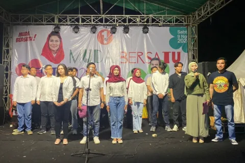 Muda Bersatu Fest 2024 di Posko Pemenangan, Sabtu (9/11/2024) malam.