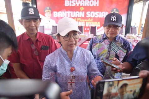 Wali Kota Semarang, Agustina Wilujeng Pramestuti saat diwawancarai. (dok Pemkot Semarang)