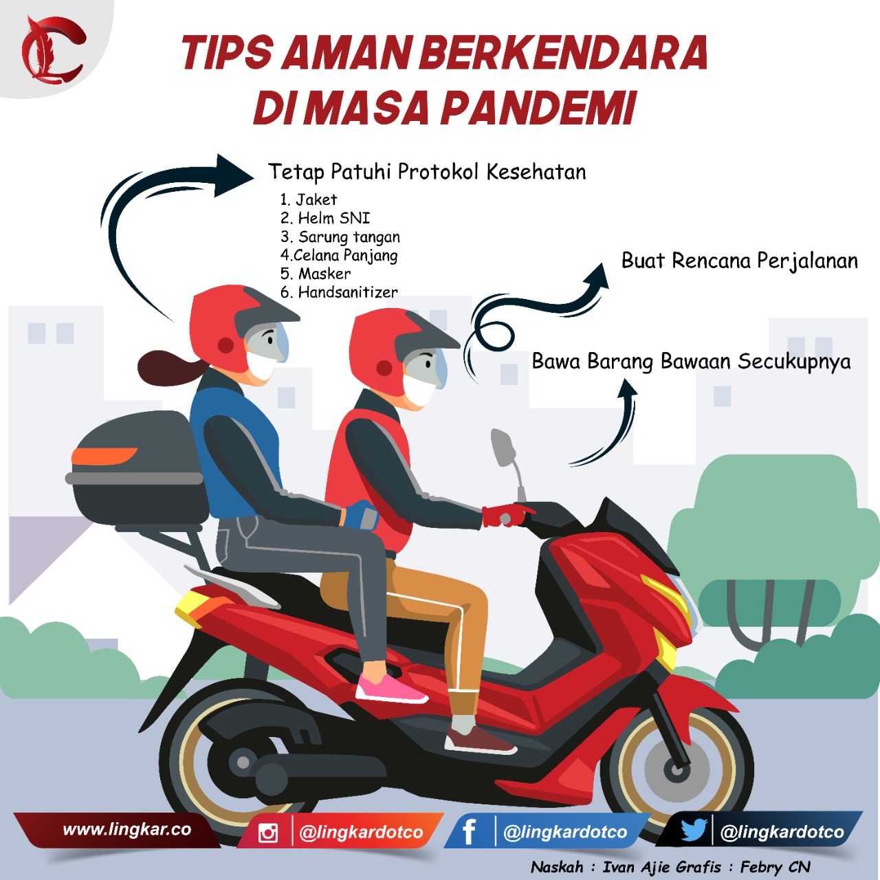 Ilustrasi berkendara motor. (LINGKAR.CO/FEBRY)