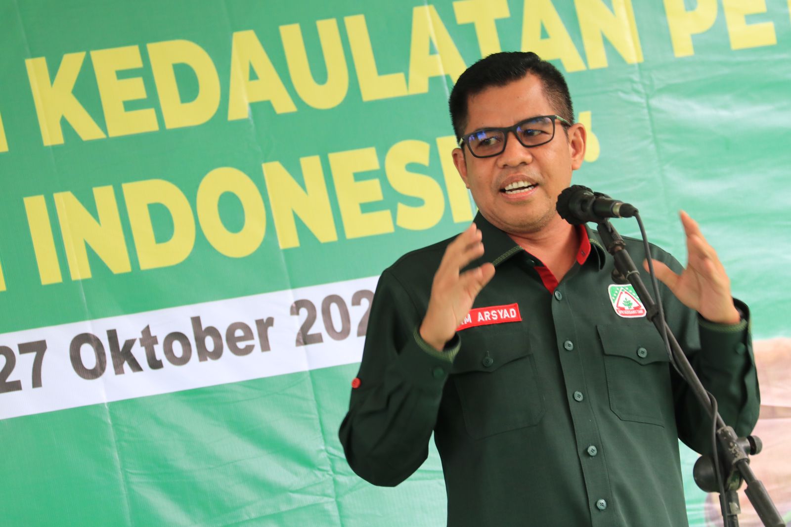 Ketua Umum Gerbang Tani Idham Arsyad, pihaknya menyoroti tentang kelangkaan pupuk dewasa ini dan konsep kartu tani. Dok Pribadi/Lingkar.co