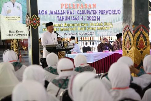 Pelepasan calon jamaah haji Kabupaten Purworejo/LINGKAR.CO/Ahmad Rohadi