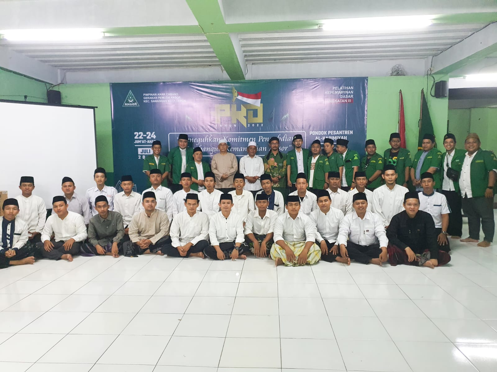 Puluhan Kader Ansor Sawangan saat mengikuti PKD. GANGSAR/LINGKAR.CO