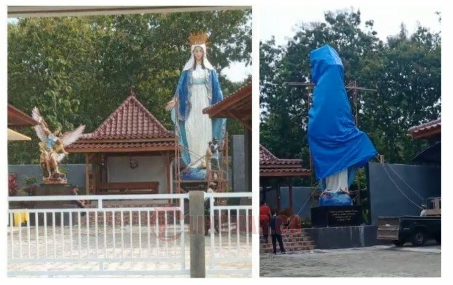 Patung bunda maria viral