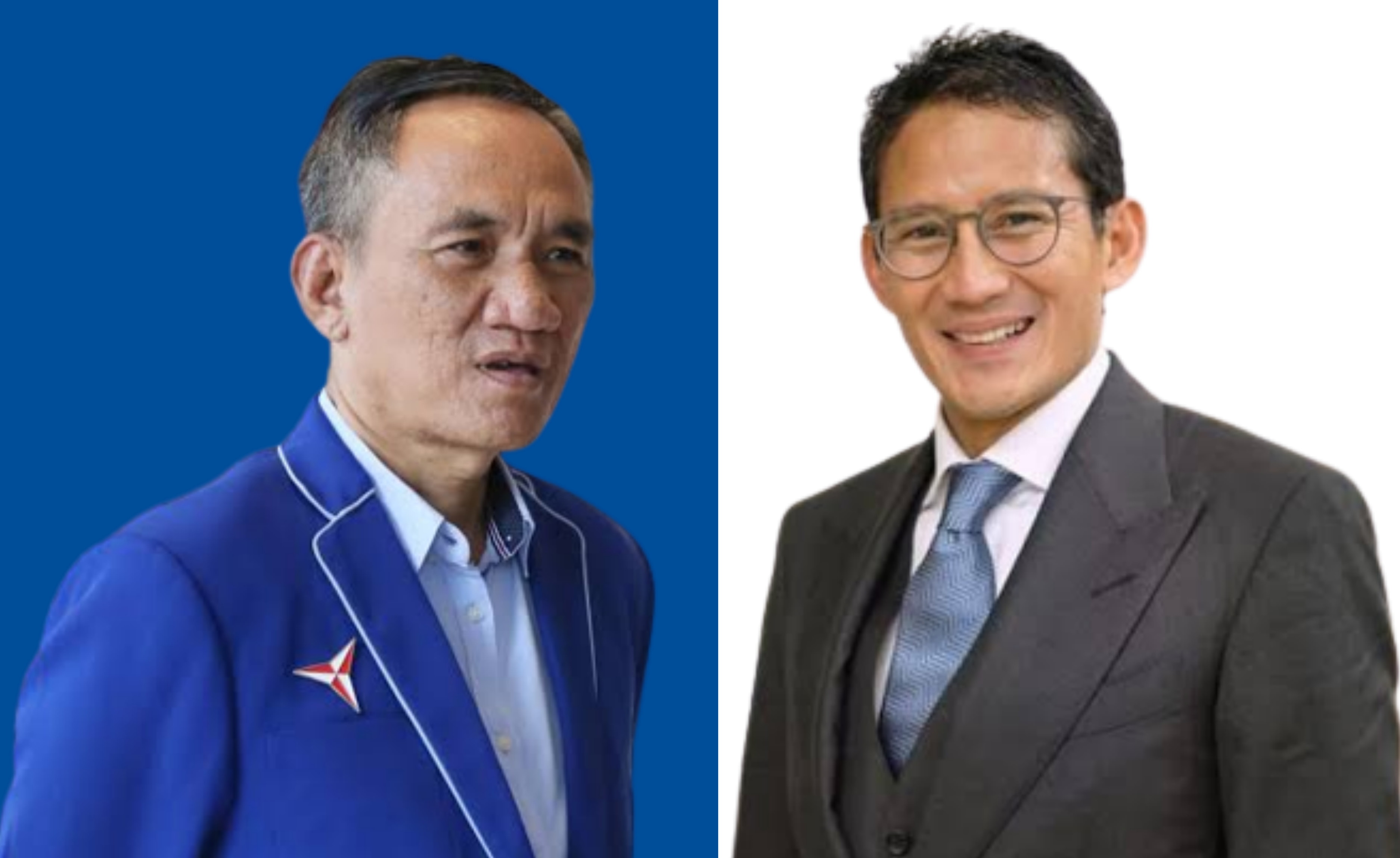 Ketua Bappilu DPP Partai Demokrat Andi Arief (Kiri) menolak Sandiaga Uno (Kanan) menjadi Cawapres Anies Baswedan pada Pilpres 2024 nanti. Ilustrasi