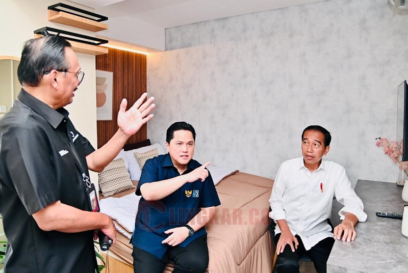 Presiden Jokowi, usai meresmikan hunian milenial untuk Indonesia di Samesta Mahata Margonda, Kota Depok, Jabar, Kamis (13/04/2023). FOTO: BPMI Setpres