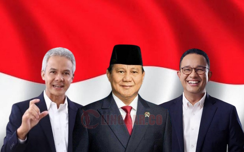 ILUSTRASI PRABOWO, GANJAR DAN ANIES