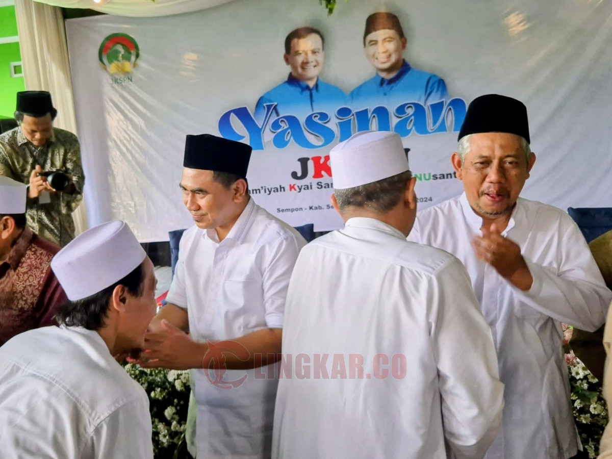 Cawagub Jawa Tengah, Taj Yasin Maimoen saat kampanye di Ponpes Darussalam Sempon Kalirejo, Kabupaten Semarang, Jumat (27/9/2024)