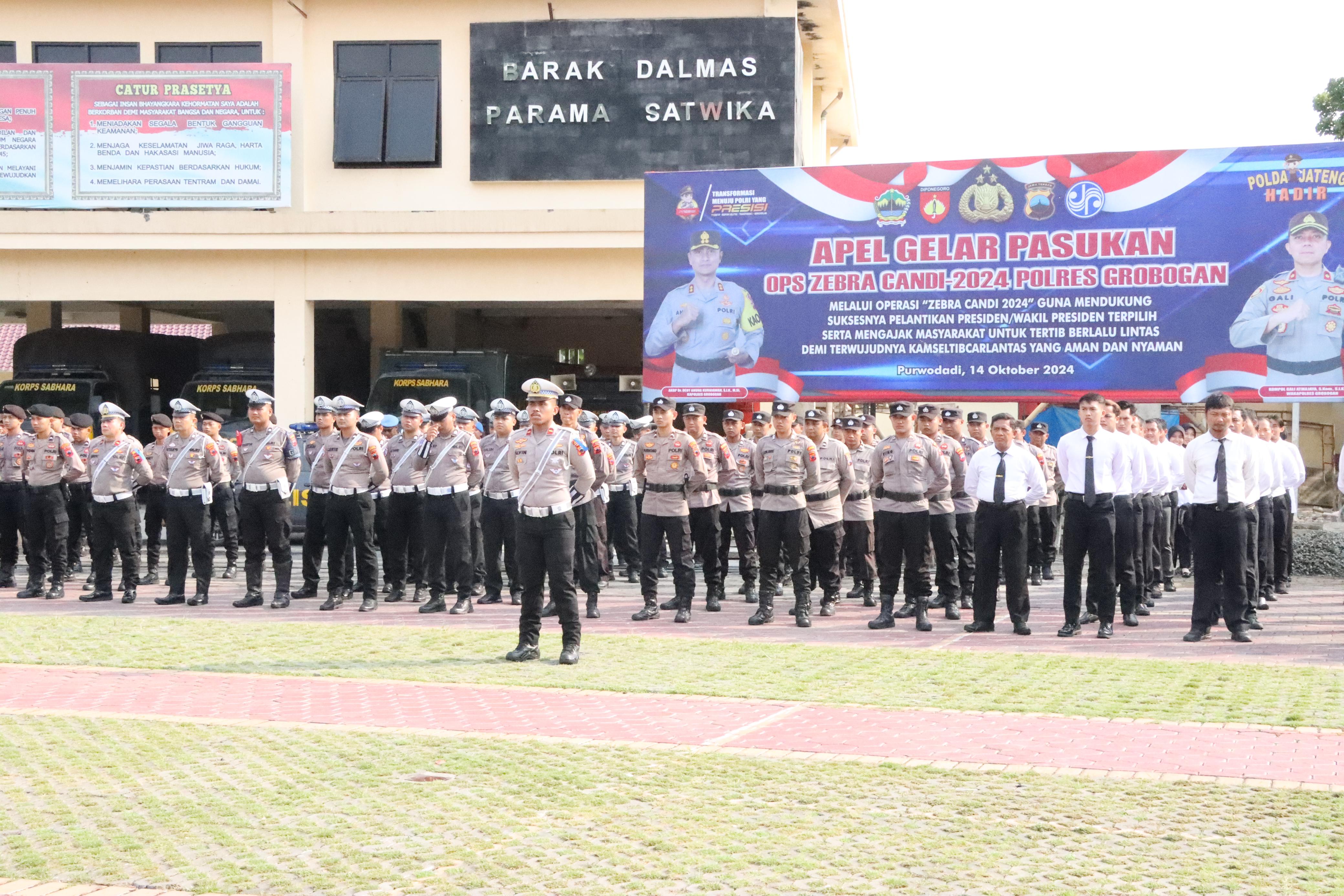 Apel Gelar Pasukan di Mapolres setempat, Senin (14/10/2024). Foto: Istimewa.