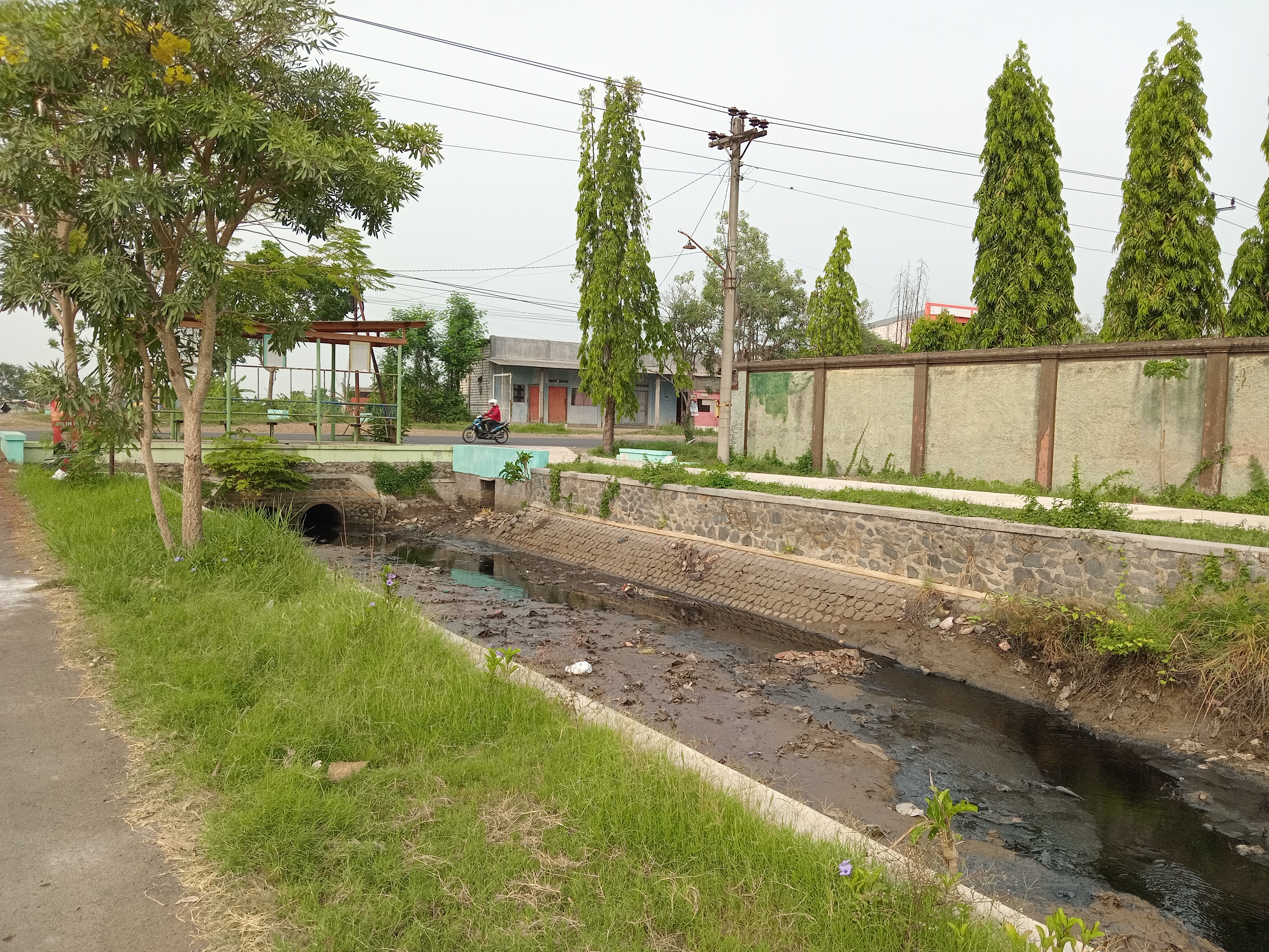 Sungai di Desa Sambilawang, Trangkil, Pati yang jadi tempat pembuangan limbah dari PG Trangkil. Foto: Miftahus Salam/Lingkar.co