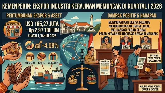 Kuartal Pertama Tahun 2026; Ekspor Industri Kerajinan Capai USD165,27 Juta, Naik 4,08 Persen