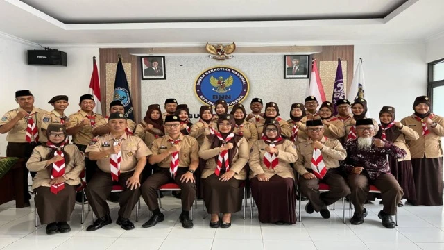 Cegah Penyalahgunaan Narkoba, BNN Gandeng Kwarcab Gerakan Pramuka Bantul Kukuhkan Saka Antinarkoba