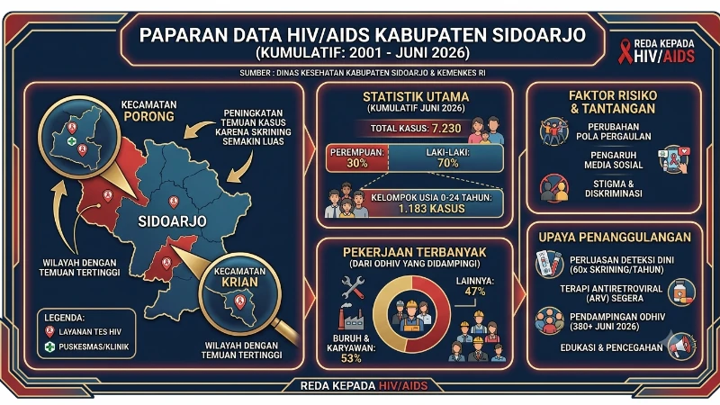 Data HIV di Kabupaten Sidoarjo Hingga Juni 2026 Mencapai 1.183 Kasus, Kemenkes Ajak Masyarakat Pahami Keberhasilan Perluasan Pelayanan Deteksi Dini