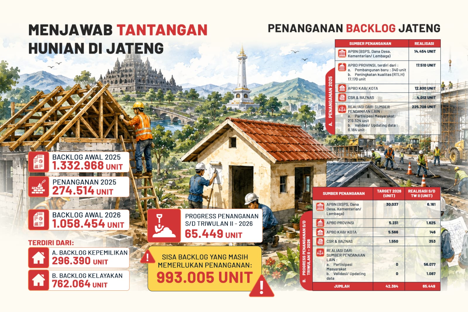 Backlog Perumahan Jateng Masih 993 Ribu Unit, Pemerintah Genjot Perbaikan Hunian Warga