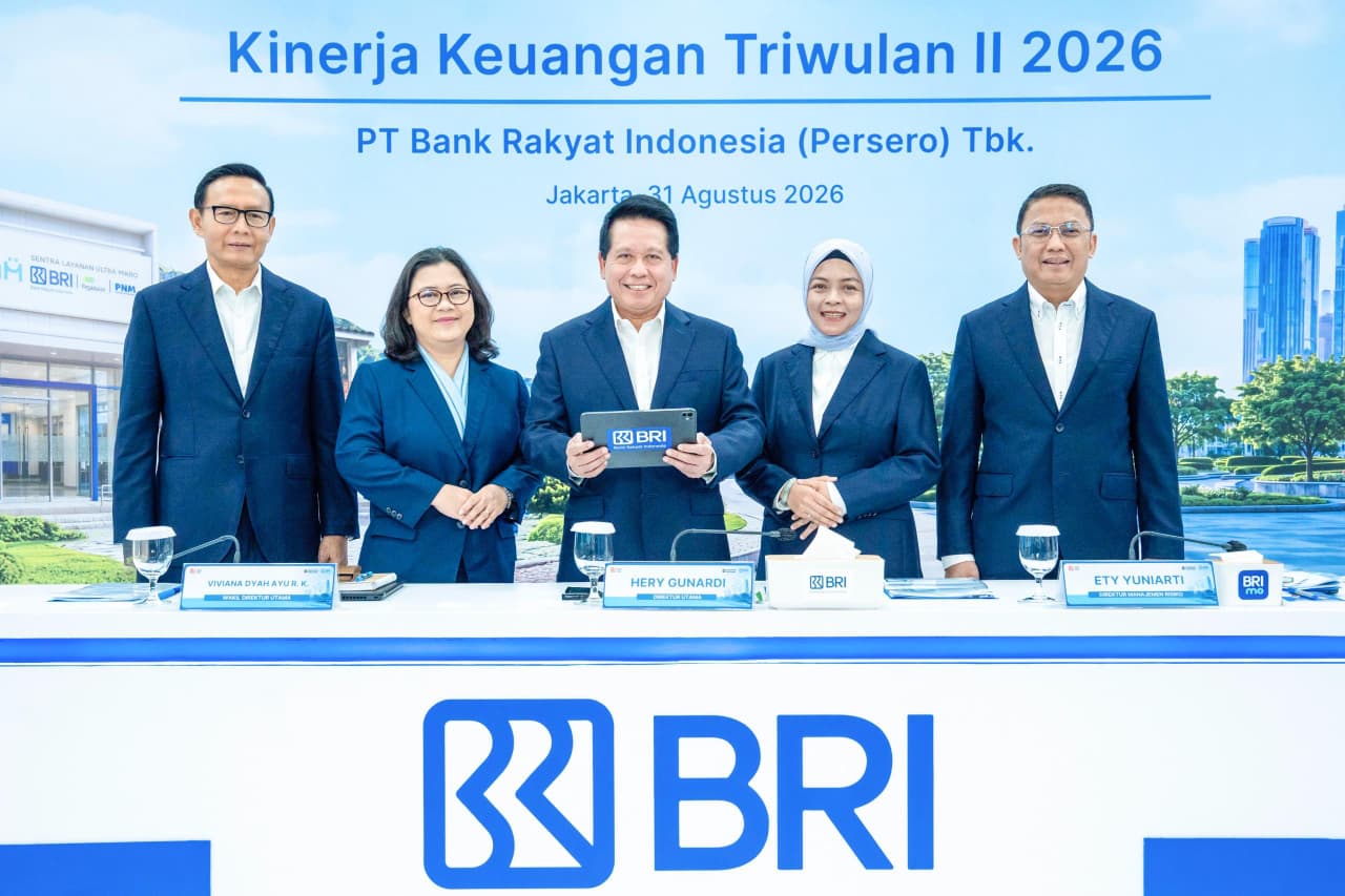BRI Cetak Laba Rp31,2 Triliun di Triwulan II 2026, Kredit UMKM Capai Rp1.235,4 Triliun