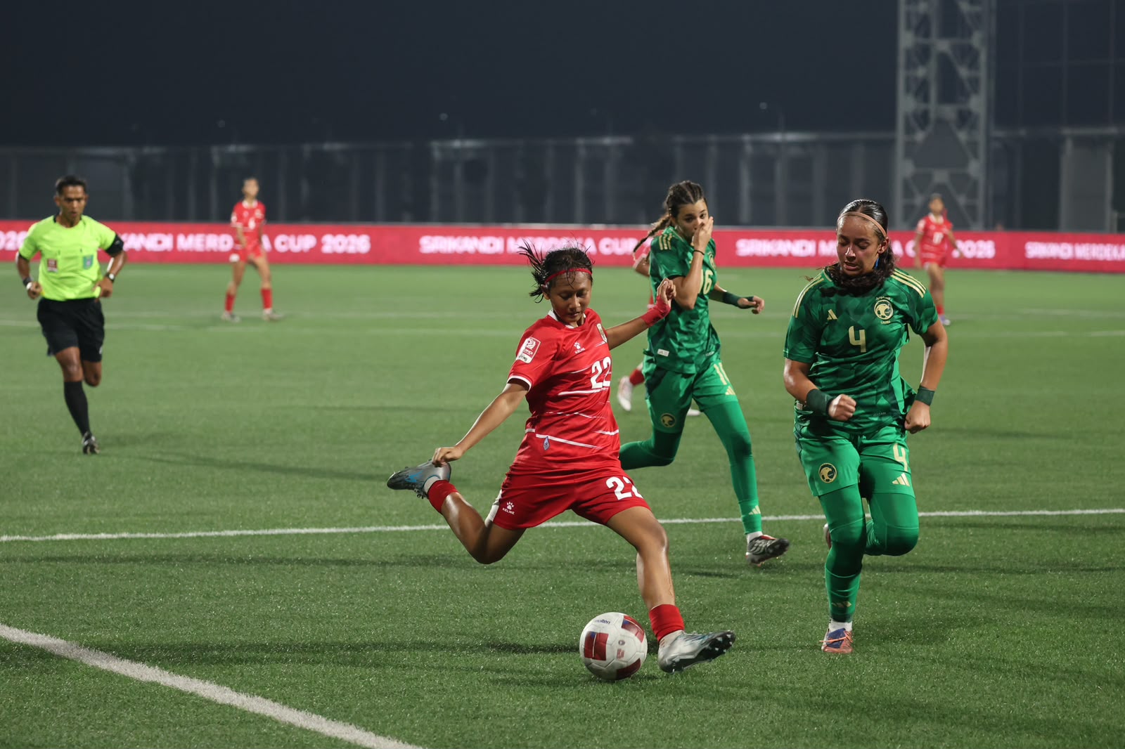 Tim Garuda Pertiwi Menang Telak 7-0 Atas Arab Saudi di Hari Pertama Srikandi Merdeka Cup