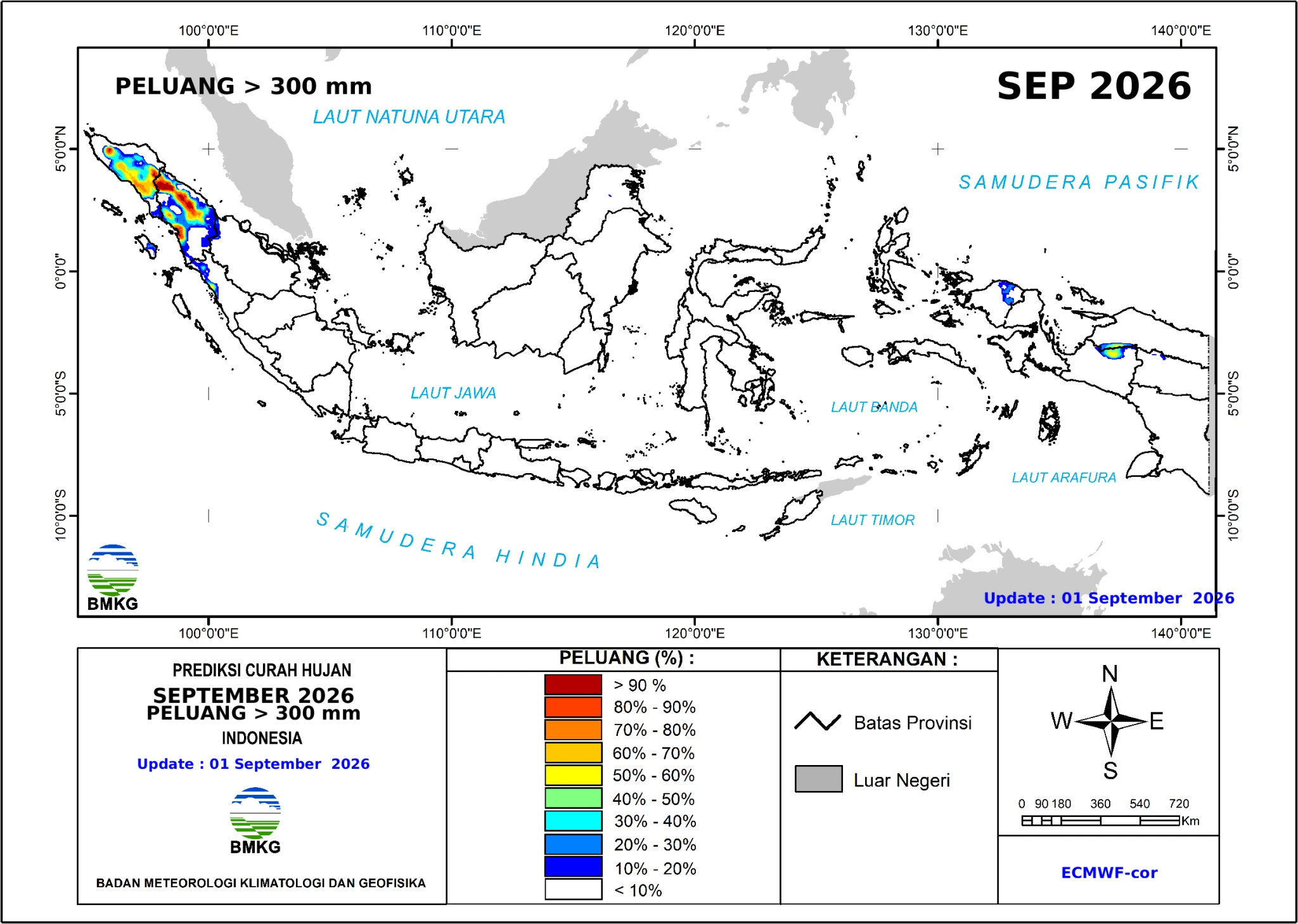 Prediksi BMKG untuk awal curah hujan 2026