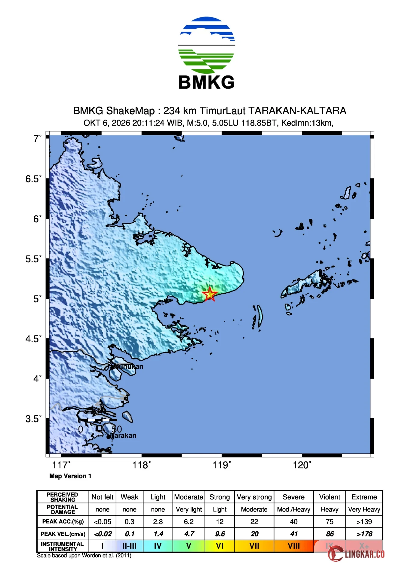 Pantauan BMKG terjadinya gempa yang perlu di waspadai di Kaltara
