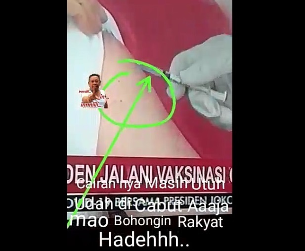Tangkapan layar video WAG dan Medsos Jokowi Gagal Divaksin berdurasi 30 detik. (DOK. LINGKAR.CO)