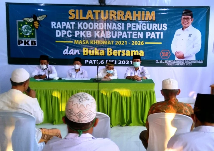 SEREMONIAL: Suasana silaturrahmi pengurus DPC PKB Kabupaten Pati Kamis (6/5/2021).(MIFTAHUS SALAM/LINGKAR)