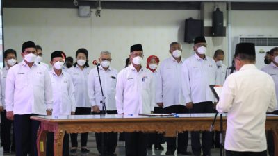 Suasana pelantikan Dewan Kehormatan PM dan Pengurus PMI Jateng, oleh Ketua Umum PMI Jusuf Kalla, di Gradhika Bhakti, Jumat (8/10/2021). FOTO: TYim H2/Lingkar.co