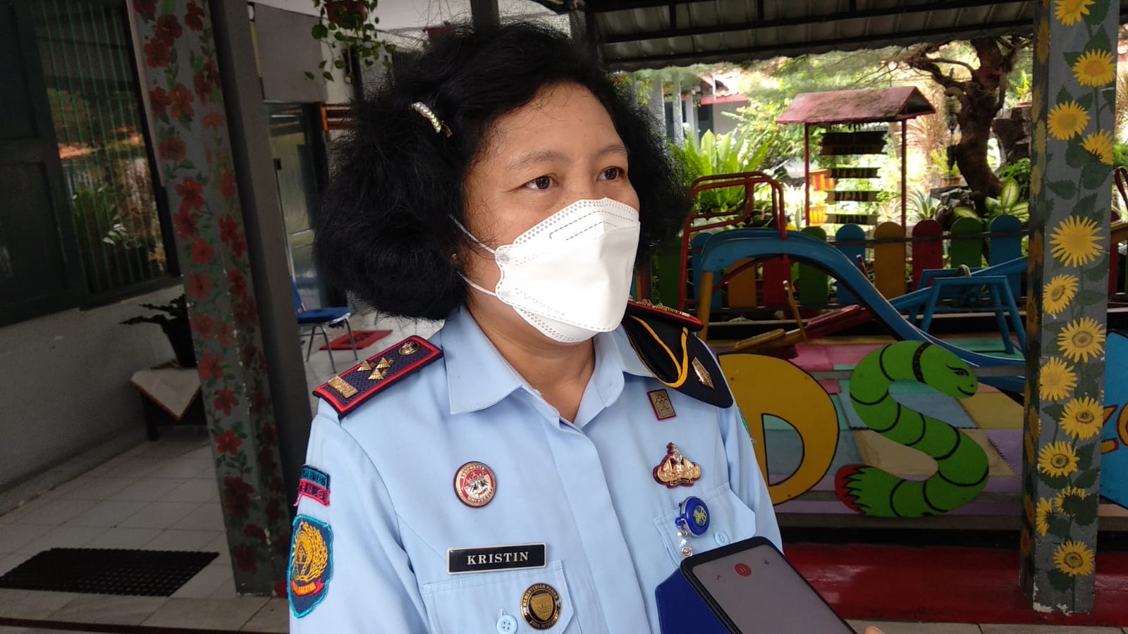 Kepala apas perempuan semarang, ia mengatakan bahwa saat ini lapas yang ia pimpin mengalami overkapasitas (Tito Isna Utama/Lingkar.co)