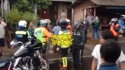 Tangkap layar video viral sopir truk vs pengendara moge/Lingkar.co