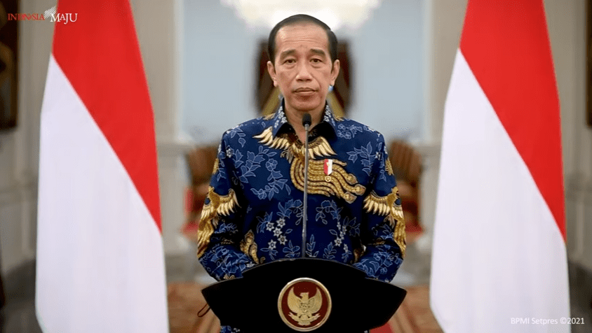 Tangkap layar Jokowi saat live di youtube beberapa hari lalu/Lingkar.co