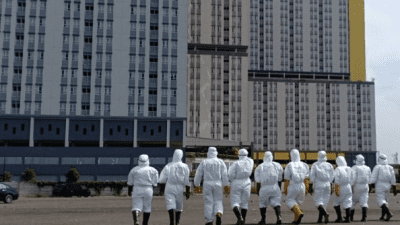 Wisma Atlet Kemayoran masih ada sebanyak 241 pasien terkonfirmasi positif virus corona,Selasa (21/12/2021)/Lingkar.co