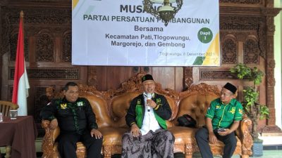 Berlangsung: situasi Musyawarah Anak Cabang (Musancab) dari Partai Persatuan Pembangunan (PPP) Pati saat berlangsung
