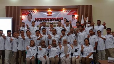 WORKSHOP: DPC Gerindra Kudus bersama Tidar menggelar workshop dalam rangka pemenangan Pemilu 2024, Minggu (26/12). / Lingkar.co
