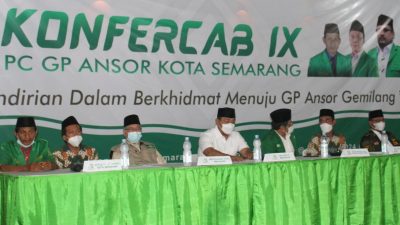 Konfercab ke-IX PC GP Ansor Kota Semarang di Pondok Pesantren Roudlotus Sayyidah Kota Semarang, Minggu (9/1/2022). NURSEHA/LINGKAR.CO