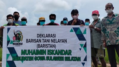 Barisan Tani dan Nelayan Kabupaten Gowa Sulawesi Selatan saat memberikan deklarasi kepada Abdul Muhaimin Iskandar sebagai Calon Presiden pemilu 2024 mendatang. Dok. Pribadi/Lingkar.co