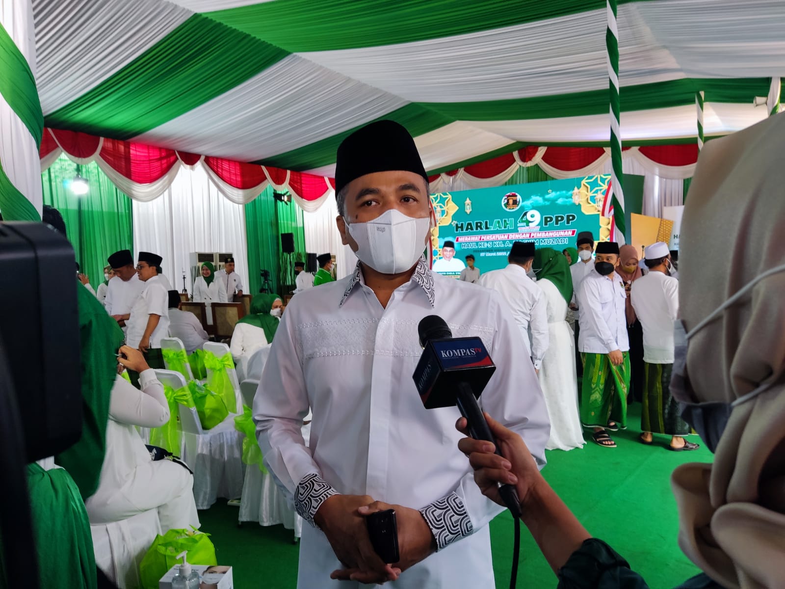Sekjen PPP Arwani Thomafi saat hadiri Harlah PPP di Pesantren AL-Hakim Malang, Minggu(27/3/2022). Muhammad Idris/LINGKAR.CO