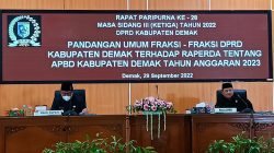 DPRD Demak Bahas Penyampaian Pandangan Umum Fraksi atas Raperda APBD 2023