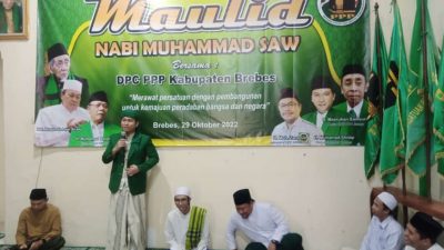 Muhammad Shidqi saat menghadiri peringatan Maulid Nabi Muhammad SAW 1444 H, bertempat di Kantor DPC PPP Kabupaten Brebes (29/10/2022)/ LINGKAR.CO/Ari Irkham Fauzi